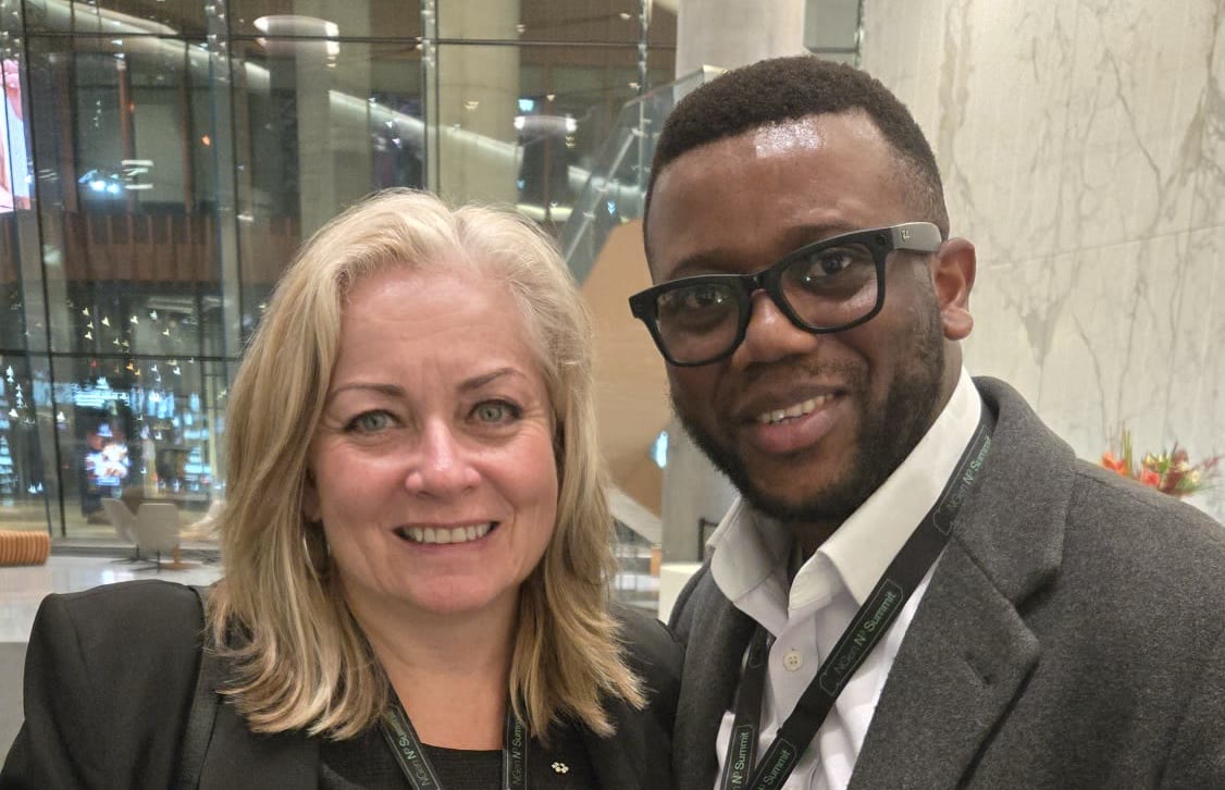 Johnson Oluwadele with Linda Hasenfratz of Linamar at the N3 Summit